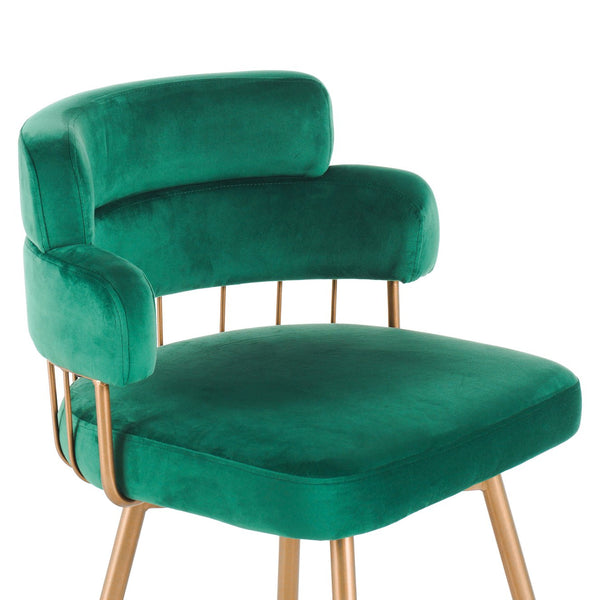 English Elm Christopher Knight Home® - 26" 26" Counter Height Bar Stools Set of 2 Green 180° Swivel Upholstered Bucket Seats with Gold Legs for Kitchen Island Cafe Pub Comfort Durability 26" N762P271582F