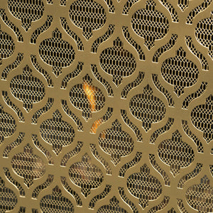 English Elm Christopher Knight Home® - FIRE Iron Single Panel Elmer Fireplace Screen — Durable Decorative Hearth Shield Protects Home Interiors Gold 61130.00GLD
