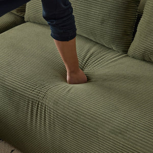 English Elm 108*68 Inch Extra Large Modular Sofa - Cloud-Like Comfort For 4, Corduroy, No Assembly, Green W1829S00059