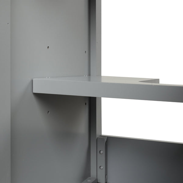 English Elm 20" Bathroom Vanity with Ceramic Sink, MDF Construction, Soft-Closing Door, Storage Rack & Shelf Grey N725P218017E