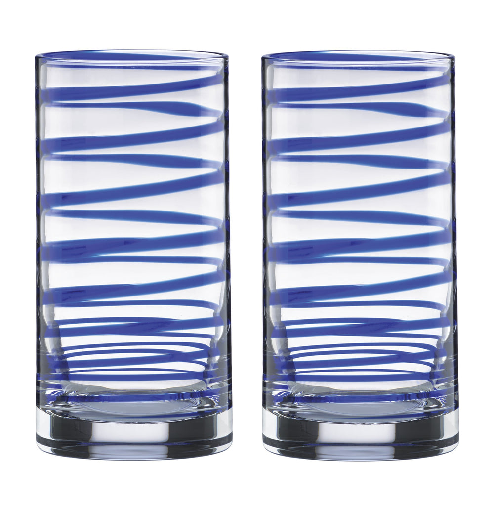 Lenox Charlotte Street Slender Crystal Clear Highball Glass Set for Cocktails and Dining 857794