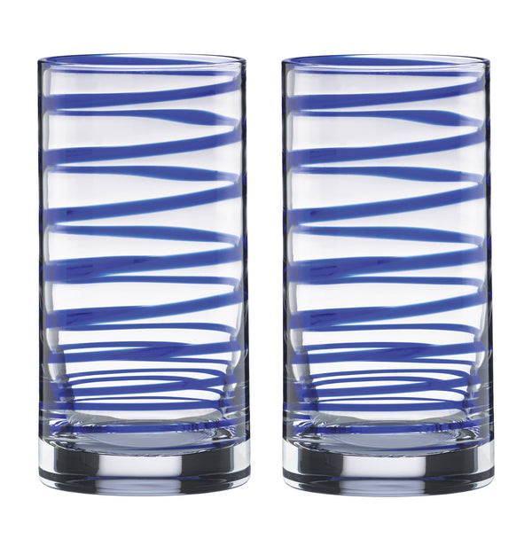 Lenox Charlotte Street Slender Crystal Clear Highball Glass Set for Cocktails and Dining 857794