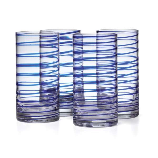 Lenox Charlotte Street Slender Crystal Clear Highball Glass Set for Cocktails and Dining 857794