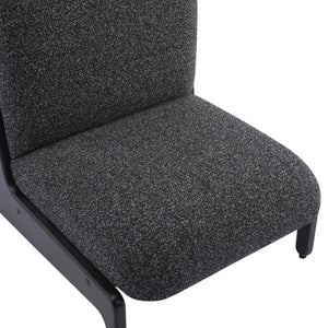 English Elm Scott Living Moda Set of 2 Accent Chairs White Cushion Matte Black Wood Frame Black N767P356660S