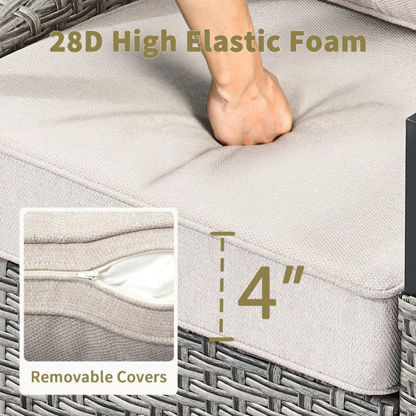 English Elm Outdoor Pe Wicker Lounge Chair Set of 2 with Deep Cushioned Seats for Patio Decks T3773P416068