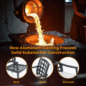 English Elm Modern Classic Cast Aluminum Outdoor Dining Chairs With Sunbrella Cushion – Stylish, Weather-Resistant! W1886P271053