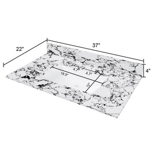 English Elm 37"X22" Panda White Artificial Marble Bathroom Vanity Top With Sink, Backsplash & Easy Install W509P362106