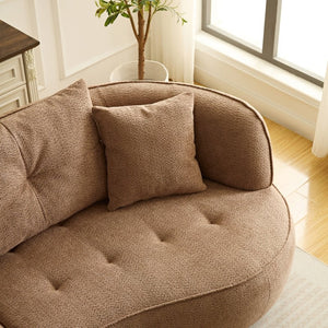 English Elm Wks7c Curved Modular Sofa Solid Wood Frame Fabric Upholstery Seats 4 Living Room Camel W2085S00075