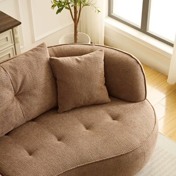 English Elm Wks7c Curved Modular Sofa Solid Wood Frame Fabric Upholstery Seats 4 Living Room Camel W2085S00075