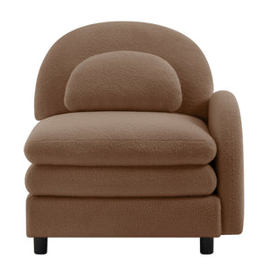 English Elm Vitoria Curved Modular Sectional Sofa Plush Teddy Fleece Sculptural Living Room Seating W5656P454265