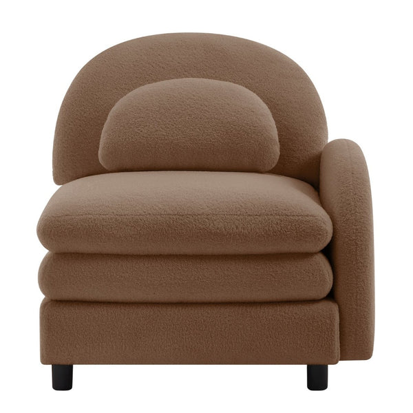 English Elm Vitoria Curved Modular Sectional Sofa Plush Teddy Fleece Sculptural Living Room Seating W5656P454265