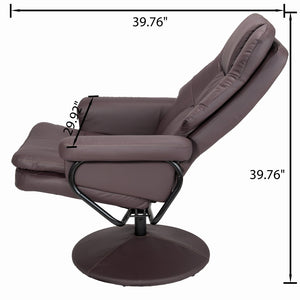 English Elm Swivel Faux Leather Manual Recliner with Ottoman Ergonomic Lounge Chair for Living Room W1622P460958