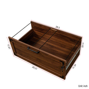 English Elm 2 Drawer Farmhouse File Cabinet with Lock for Home Office – Rustic Charm, Secure Storage, Spacious Organization Walnut W331P272380