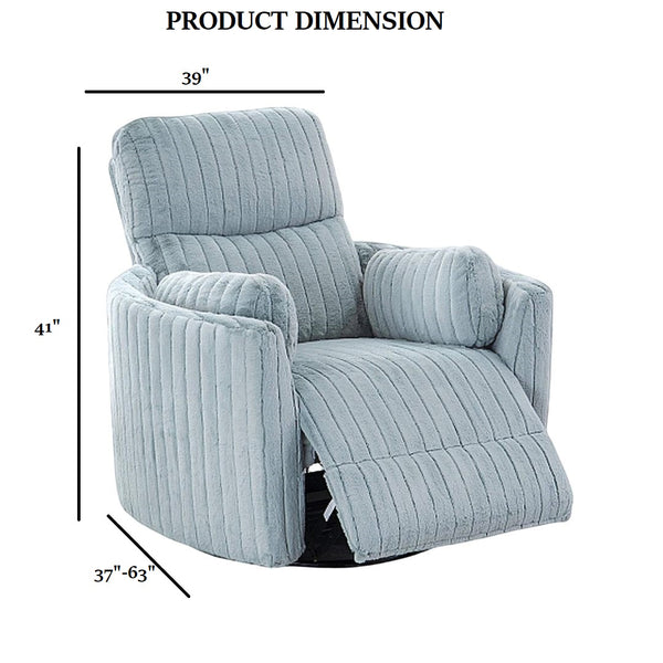 English Elm Contemporary Power Recliner with Plush High-Density Foam, Soft Track Arms, Hardwood Frame, Oversized Seat Sky Blue 39 L x 32 W x 26 H B2741P391180