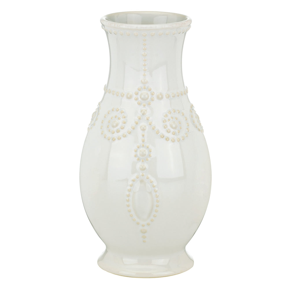 Lenox French Perle Stoneware Bud Vase with Fluted Ridges for Elegant Home Accents 858819
