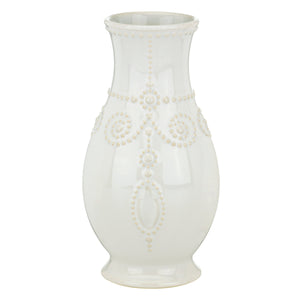 Lenox French Perle Stoneware Bud Vase with Fluted Ridges for Elegant Home Accents 858819