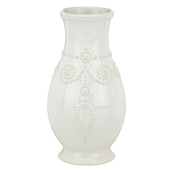 Lenox French Perle Stoneware Bud Vase with Fluted Ridges for Elegant Home Accents 858819