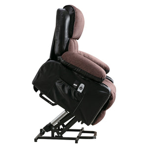 English Elm Power Electric Lift Lounge Chair For Elderly - Heating, Vibration Massage & Usb, Black Brown Comfort W1521P302657-GIGA