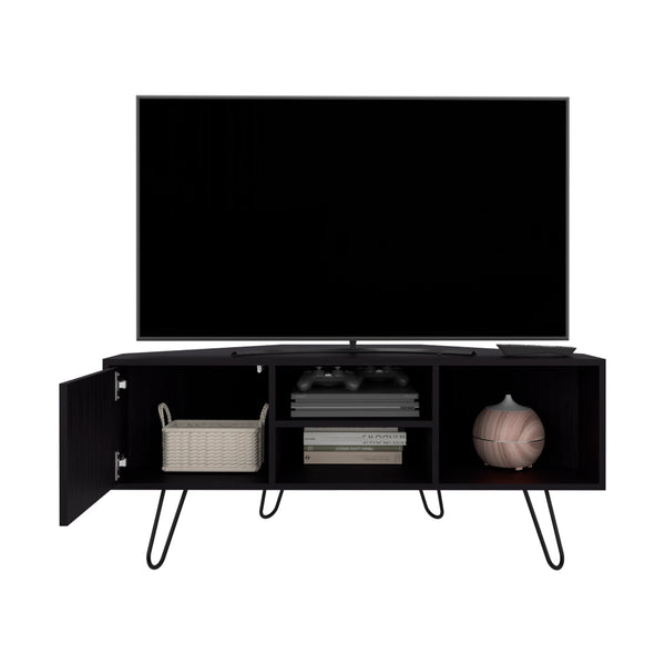 English Elm Ben Lomond TV Stand Black — Space-Saving Mid-Century Engineered Wood Corner TV Console, Durable Chic B092P315564