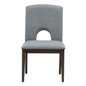 English Elm Topmax Extendable Round Dining Set with Linen Chairs and Pedestal Base Seats Five Espresso N717S000062P