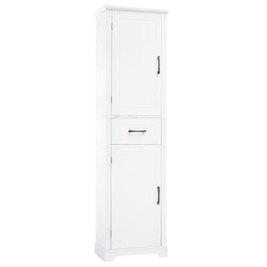 English Elm Tall Bathroom Storage Cabinet with Slim Profile, Adjustable Shelves, Anti-Tip Safety & Painted MDF Finish White N725P246463K