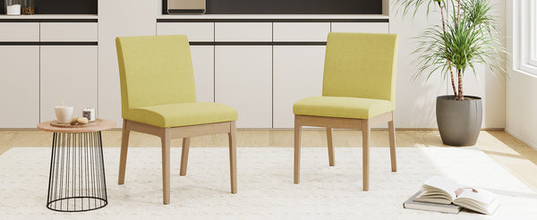 English Elm Christopher Knight Home® - DINING Chair with Upholstered Fabric Seat and Sleek Wood Legs — Compact Modern Comfort & Style Green 58924.00GTE