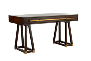 Renzo Desk Brown, Gold 490698-WILDWOOD Wildwood