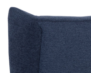 Sunpan Kasen Lounge Chair - Contemporary Belfast Navy Wingback Design With Tufted Seat & Black Frame Blue Fabric 111902