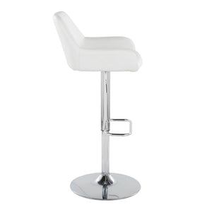 English Elm Contemporary Swivel Barstools with Chrome Base and Faux Leather Seats Set of 2 B202S00820