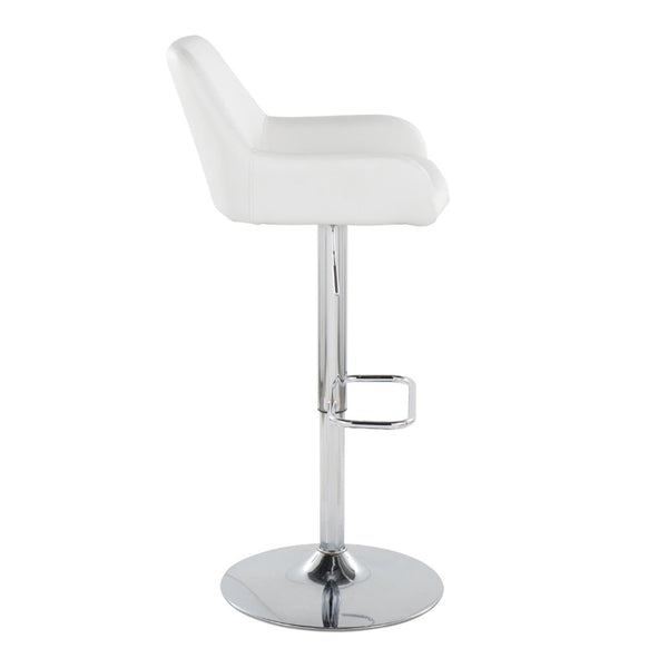 English Elm Contemporary Swivel Barstools with Chrome Base and Faux Leather Seats Set of 2 B202S00820