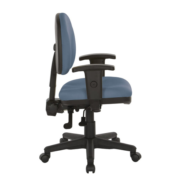OSP Home Furnishings Sculptured Ergonomic Office Chair with Lumbar Support and Greenguard Certified Padding Blue 8180-R105