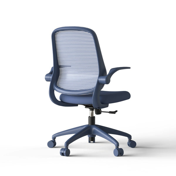 English Elm Ergonomic Mesh Back Task Chair with Flip Armrests High Density Foam Seat 500lb Capacity Blue W5280P464458