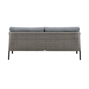 English Elm Faraday 4-Piece Outdoor Patio Lounge Set with Aluminum Frame, Gray Wicker & Removable Cushions - Durable, Easy-Clean, Umbrella-Ready B2736S00017