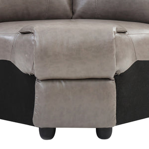 English Elm Ward PU Wedge Sectional Piece for Spacious Seating – Durable Faux Leather, Easy-Clean, Converts Easily Gray 60 L x 26 W x 30 H B078P301549