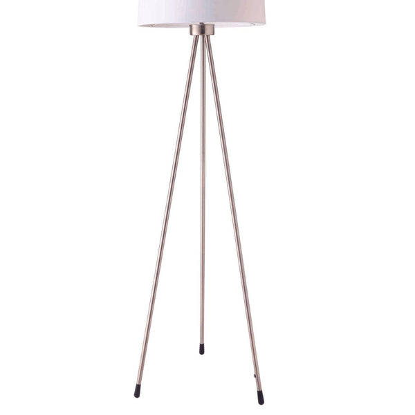 English Elm 59" Tall Metal Floor Lamp with Sleek Fabric Shade, Tripod Chrome Legs, Modern Ambient Lighting Design Multicolor B072116088