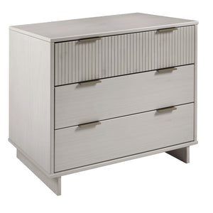 English Elm Granville 38" Dresser In Light Gray - Chic 3-Drawer Storage With Glam Gold Handles & Ribbed Design B365S00079