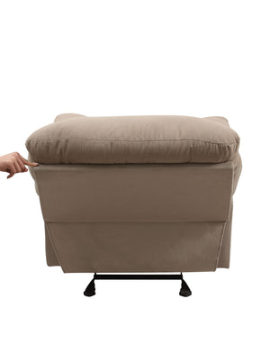 English Elm Light Brown Recliner With Plush Memory Foam And Pillow-Top Armrests For Ultimate Comfort & Style B062P215432