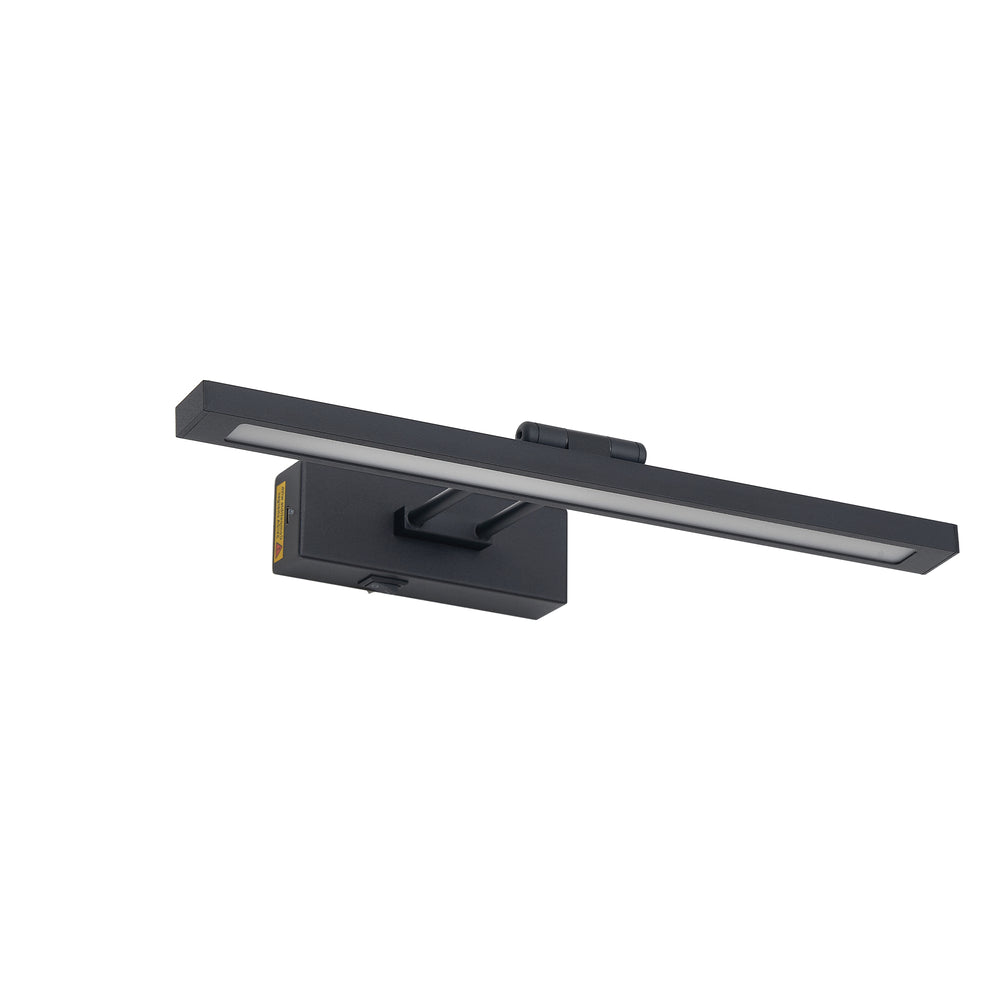 English Elm Picture Light 16in Battery Operated LED with Remote, Dimmable Timer, Matte Black Swing Arm Gallery Spotlight W2312P374956