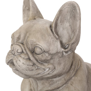 English Elm Christopher Knight Home® - DOG French Bulldog Garden Sculpture Cast Stone Outdoor Accent with Antique Wash, Durable Charm Gray 70293.00GRY