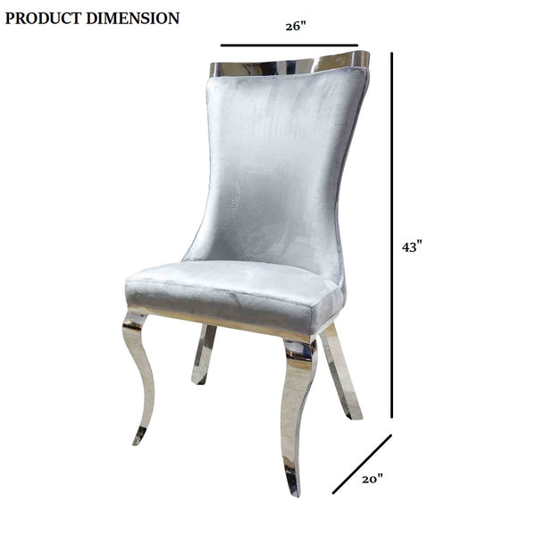 English Elm Glam 2-Piece Side Chair Set With Tiger Print Upholstered Seat And Silver Legs For Stylish Spaces B2741S00729