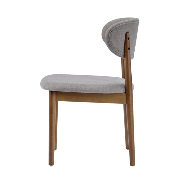 English Elm Christopher Knight Home® - Contemporary Grey Upholstered Side Chair Set Of 4 With Walnut Legs & Curved Back For Versatile Use N768P331579G_4