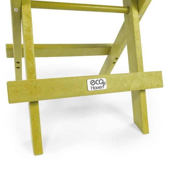 English Elm Riverstone Recycled Hdpe Folding Outdoor Bistro Table Weatherproof Patio Balcony Yellow B2745P409698