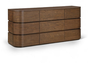 Meridian Furniture Annalise Mid-century Veneer Dresser with Rounded Edges and Ample Storage for Modern Bedrooms Brown 859Brown-D