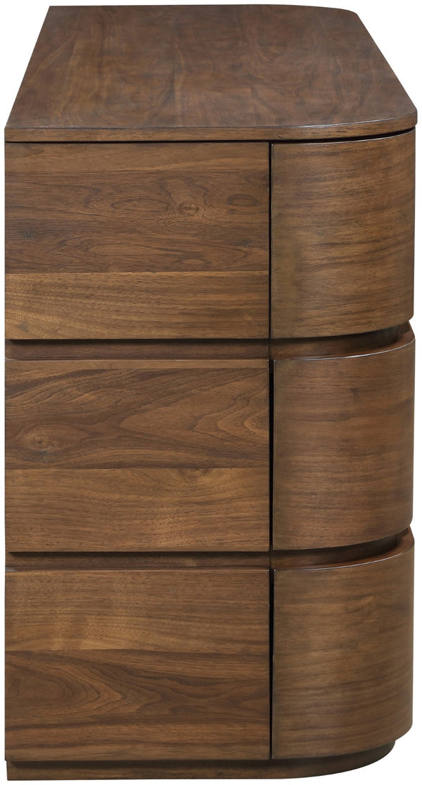 Meridian Furniture Annalise Mid-century Veneer Dresser with Rounded Edges and Ample Storage for Modern Bedrooms Brown 859Brown-D