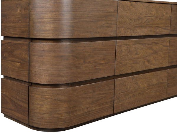 Meridian Furniture Annalise Mid-century Veneer Dresser with Rounded Edges and Ample Storage for Modern Bedrooms Brown 859Brown-D
