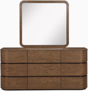Meridian Furniture Annalise Mid-century Veneer Dresser with Rounded Edges and Ample Storage for Modern Bedrooms Brown 859Brown-D