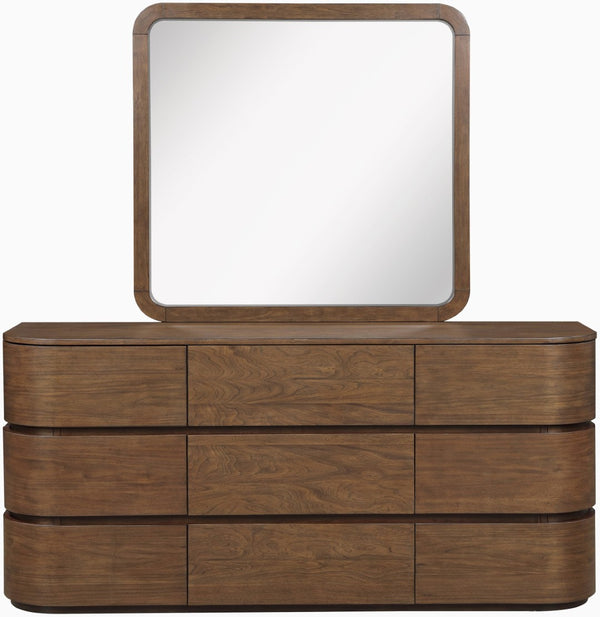 Meridian Furniture Annalise Mid-century Veneer Dresser with Rounded Edges and Ample Storage for Modern Bedrooms Brown 859Brown-D