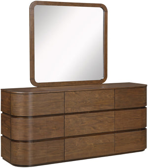 Meridian Furniture Annalise Mid-century Veneer Dresser with Rounded Edges and Ample Storage for Modern Bedrooms Brown 859Brown-D