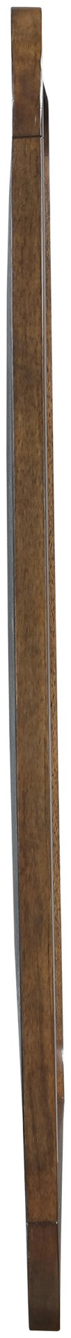 Meridian Furniture Annalise Wood Veneer Wall Mirror with Rounded Mid-century Modern Frame for Stylish Interiors Brown 859Brown-M