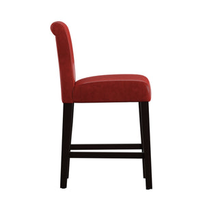 Gvain Counter Height Stools Set of 2 with Cushion Footrest and Rubberwood Frame